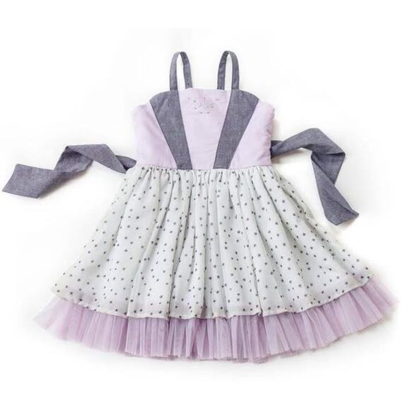 Well Dressed Wolf Star Superhero Tunic Set Lavender Size 6 NWT